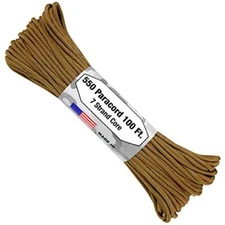 Atwood Rope MFG 550 Paracord 100 Feet 7-Strand Core Nylon Parachute Cord Coyote