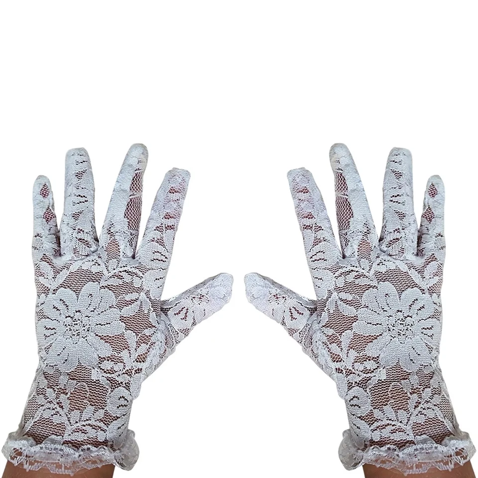 白色花边圣餐幼儿手套男孩和女孩特殊场合手套 — 第 2/4 张图片