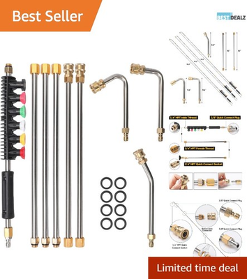 #ad 9 Pack Pressure Washer Extension Wands with 6 Nozzle Tips for Ultimate Cleaning $41.79