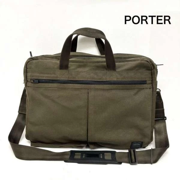 PORTER SPANNUNG 2WAY Business Bag Khaki CORDURA Yoshida Tasche aus Japan