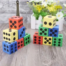 Foam Dice Set - 12 Pack of Assorted Colorful Big Square Blocks for Building, Edu