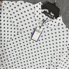 Ralph Lauren RLX Polo Shirt Mens XL White Floral Print Golf Performance Stretch