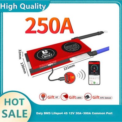 4S 12V 30A~300A Lifepo4 BMS Common Port with Balance+Bluetooth Module lot SDE