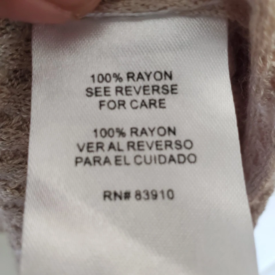 Rxb Striped Long Open Front Cardigan Long Sleeve Sweater Beige Boho Size M - Image 4 of 4