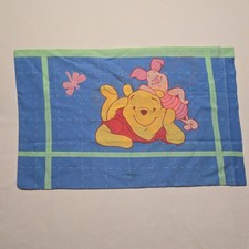Disney Winnie the Pooh Pillowcase Tigger Piglet Blue Bedding Cartoon Fabric