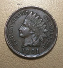 1901 INDIAN HEAD Cent VERY NICE - FULL LIBERTY - 4 DIAMONDS - (HIGH GRADE) AU