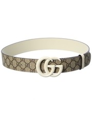 Gucci Gg Marmont Wide Gg Supreme Canvas  Leather Belt Women's