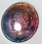 1927-P Peace Silver Dollar Ms64 Rainbow Toned