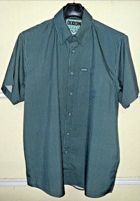   Dixxon The Benny Triple Stripe Mens L Short Sleeve Button-Up Party Shirt