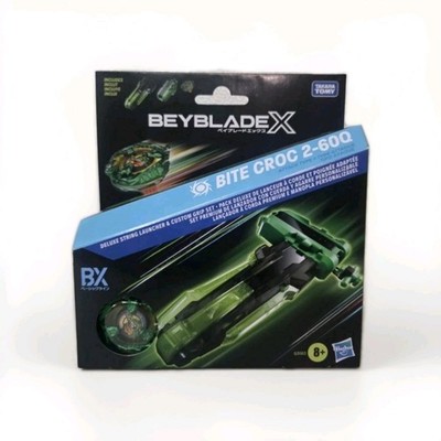 Beyblade X Bite Croc 2-60 Q DELUXE STRING LAUNCHER & CUSTOM GRIP SET SEALED