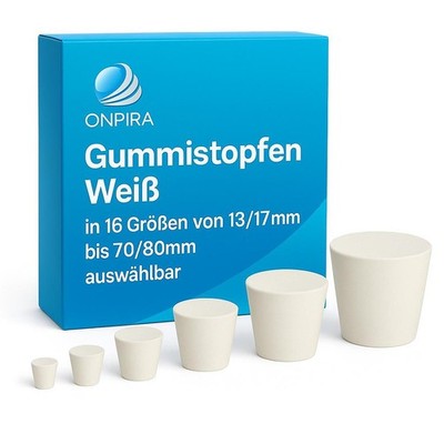 Gummistopfen Gummi Stopfen konisch Pfropf Korken Verschluss Silikon Weiß Labor