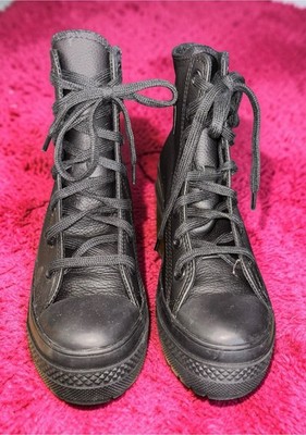 Converse  Chuck 70 De Luxe Heel Leather Triple Black Women s 6 Rave Goth Grunge