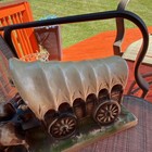Vintage Chalkware Covered Wagon Table Lamp- Works” — photo 8