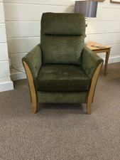 Milo High back chair with wood facings Vale Bridgecraft winter moss 11