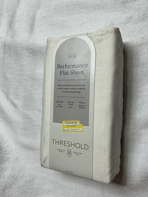 Twin/Twin XL 400 Thread Count Performance Flat Sheet Sour Cream - Threshold