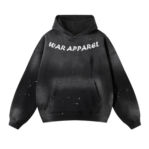 "LOVE & WAR" Vintage Fleece Hoodie Black - product listing photo
