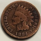 1884 Indian Head Cent Semi-Key Low Mintage Rough Surfaces Nice Reverse BN1818