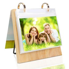 4x6 Picture Frame Desktop Display 4x6 Desk Flip Photo Album on Stand 60 Pocke...