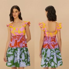 NWT Farm Rio Mixed Tropical Swing Mini Dress Summer Fiesta Multicolor Size XL
