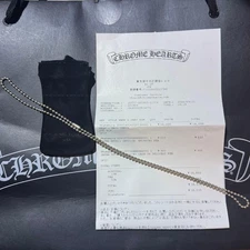 Chrome Hearts Silver Ball Chain with Invoice, 925 Sterling, Authentic Used