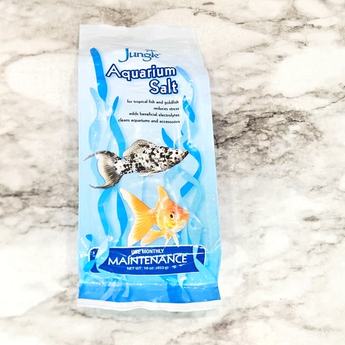 Jungle Aquarium Salt For Tropical Fish and Goldfish 16 oz One Pound Sealed