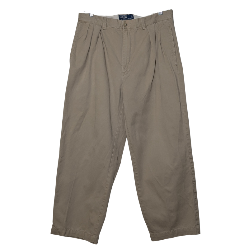 Polo by Ralph Lauren Men's Andrew Pant, Tan, Size 33/30, Vintage 1990s Chinos