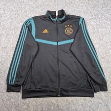 Ajax Adidas Jacket Mens Large Black Red Tracksuit Top Soccer Football Retro