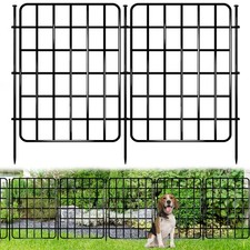 30ft x 17in Garden Fence Animal Barrier, 28 Panels No Dig Fence Border, Rustp...