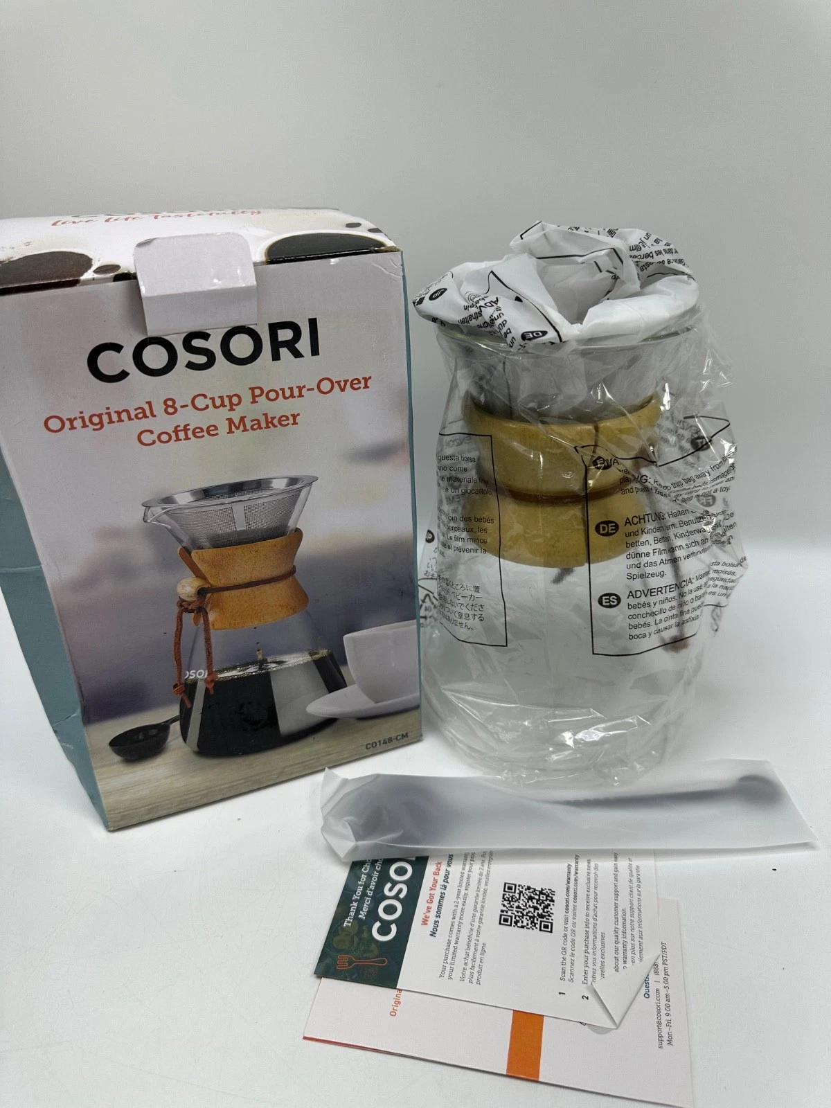 COSORI Pour Over Coffee Maker with Stainless Steel Filter 8-Cup 34oz
Opens in a new window or tab