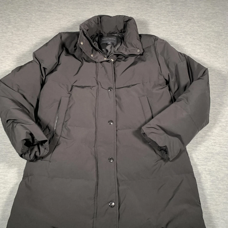 Jaqueta masculina Banana Republic pequena acolchoada Parka casaco inverno quente com capuz - Imagem 2 de 4