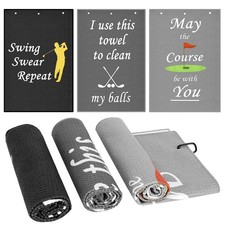 DUNGGLE Golf Towel 3 Pcs Funny Club Small, Black, Dark Grey, Light Gray