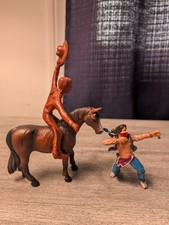 Lot of 3 Plastic Cowboy, Indian,  Horse Figure