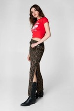 Nasty Gal Leopard Print Maxi Skirt S