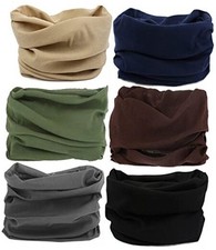 Headband Neck Gaiter Head Wrap Headwear Face One Size 6pc.solid Color Series.2