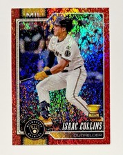 Isaac Collins 2026 Topps Series 1 #202 Red Sandglitter 1/5 Milwaukee Brewers