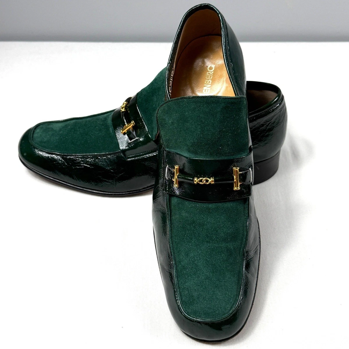 Brand New  Mens Green Suede dress shoe with silver detail - size EU 44/US 11 Hand Welted - Derby 57 Emerald green suede main image 2