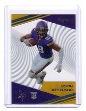 2020 Chronicles Clear Vision Justin Jefferson Rookie Card #CV-11. rookie card picture
