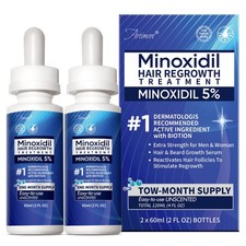 5 Minoxidil Hair Growth Serum for Men  Women with Biotin: Minoxidil for Men...