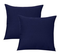 2Pack Outdoor/Indoor Throw Pillow Cover, Waterproof 18" x 18" Pack of 2 Navy
