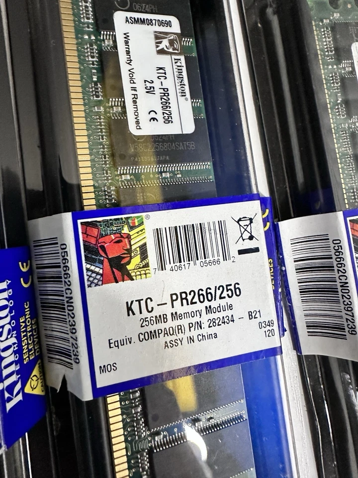 Lot of 5 Kingston KTC-PR266/256 RAM Memory Stick - Image 3 of 3