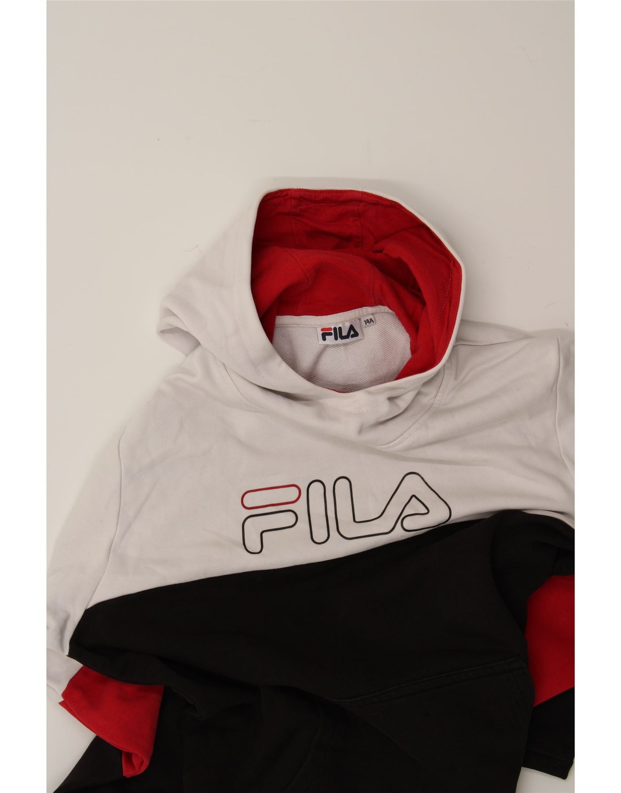 Felpa con cappuccio FILA ragazzo grafica 13 14 anni nero colorblock cotone PL13