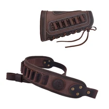 Set of Hunting Rifle Buttstock with Carry Sling in Coffee for .308.45-70.44MAG