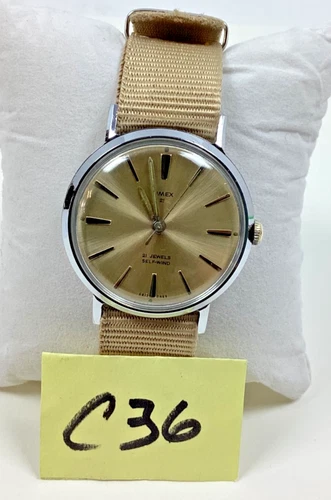 1966 Men’ Timex Viscount 34MM Automatic 21 Jewel Lume Watch Serviced New Band