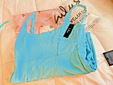 Lulus - Vibrant Allure Aqua Square Neck Sleeveless Bodycon Midi Dress - Size Med