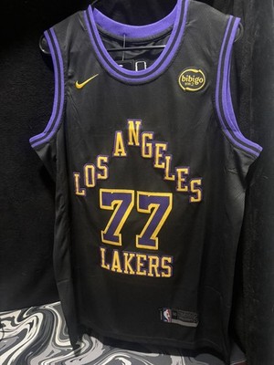 Nike LA Lakers NBA Stitched Jersey Black - #77 Luka Doncic Men's