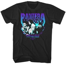Pantera Cowboys From Hell Purple Flame T Shirt Mens Rock Music Classic Tee Black