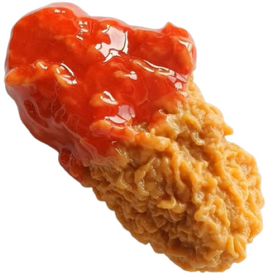 Display Fake Food Prop Fried Chicken Wingette Dipped In Sauce