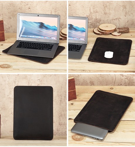Genuine Leather Laptop Sleeve Case Tablet Protection Bag for 16.2" MacBook Pro - Picture 21 of 24