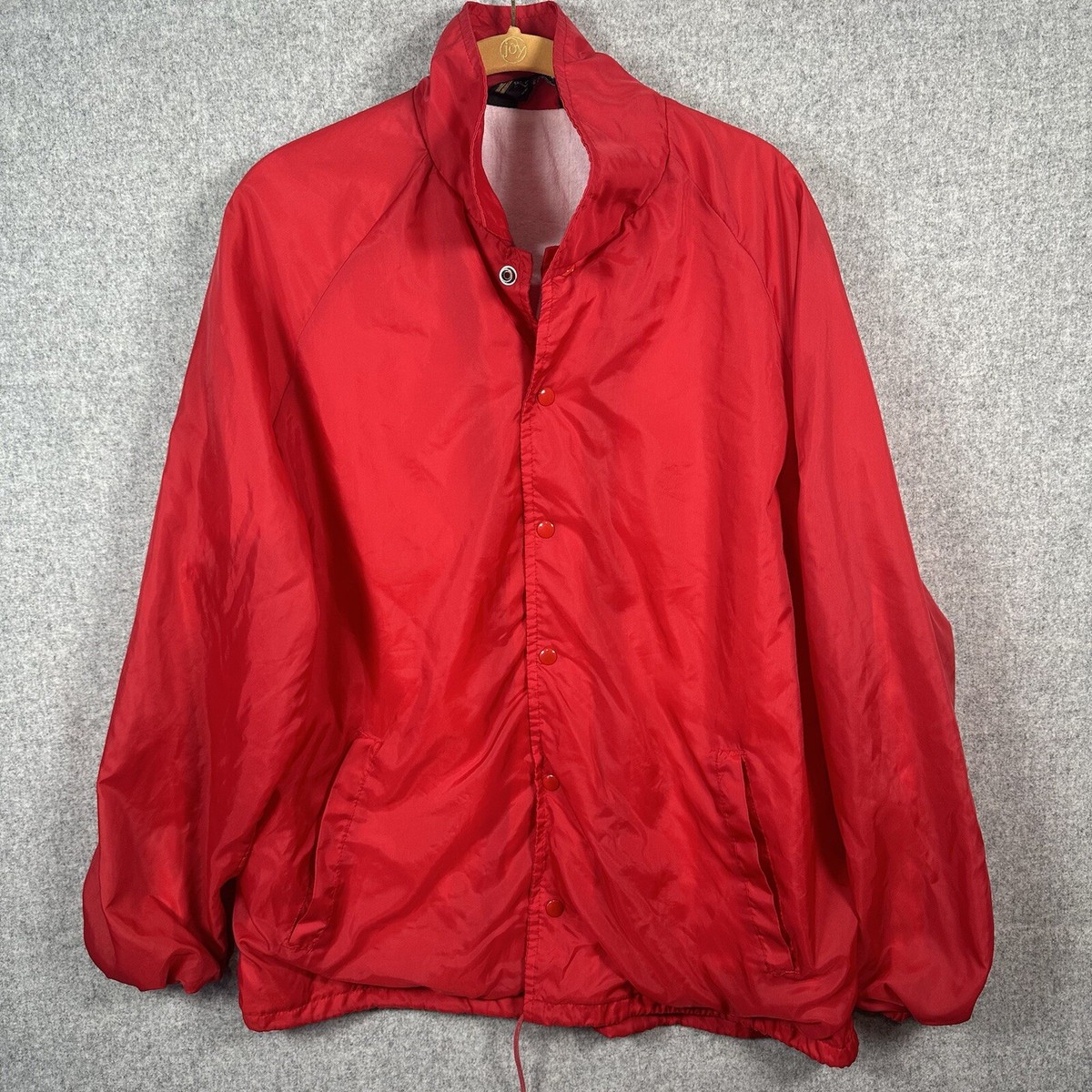 Vintage Sears Jacket Red Mens Gym Coach Zip Large Grandcore