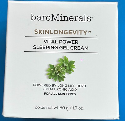 bareMinerals Skinlongevity Vital Power Sleeping Gel Cream 1.7 oz 50 g New in Box